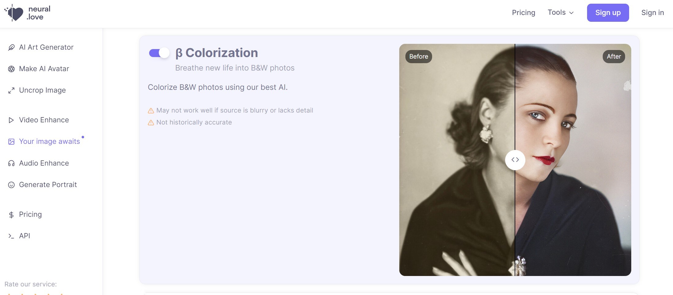 Neural love AI Colorize Photo
